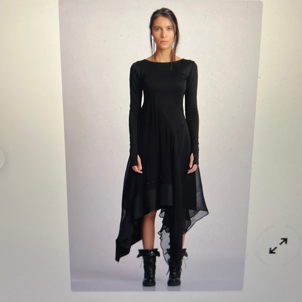 Metamophoza black chiffon dress NWT